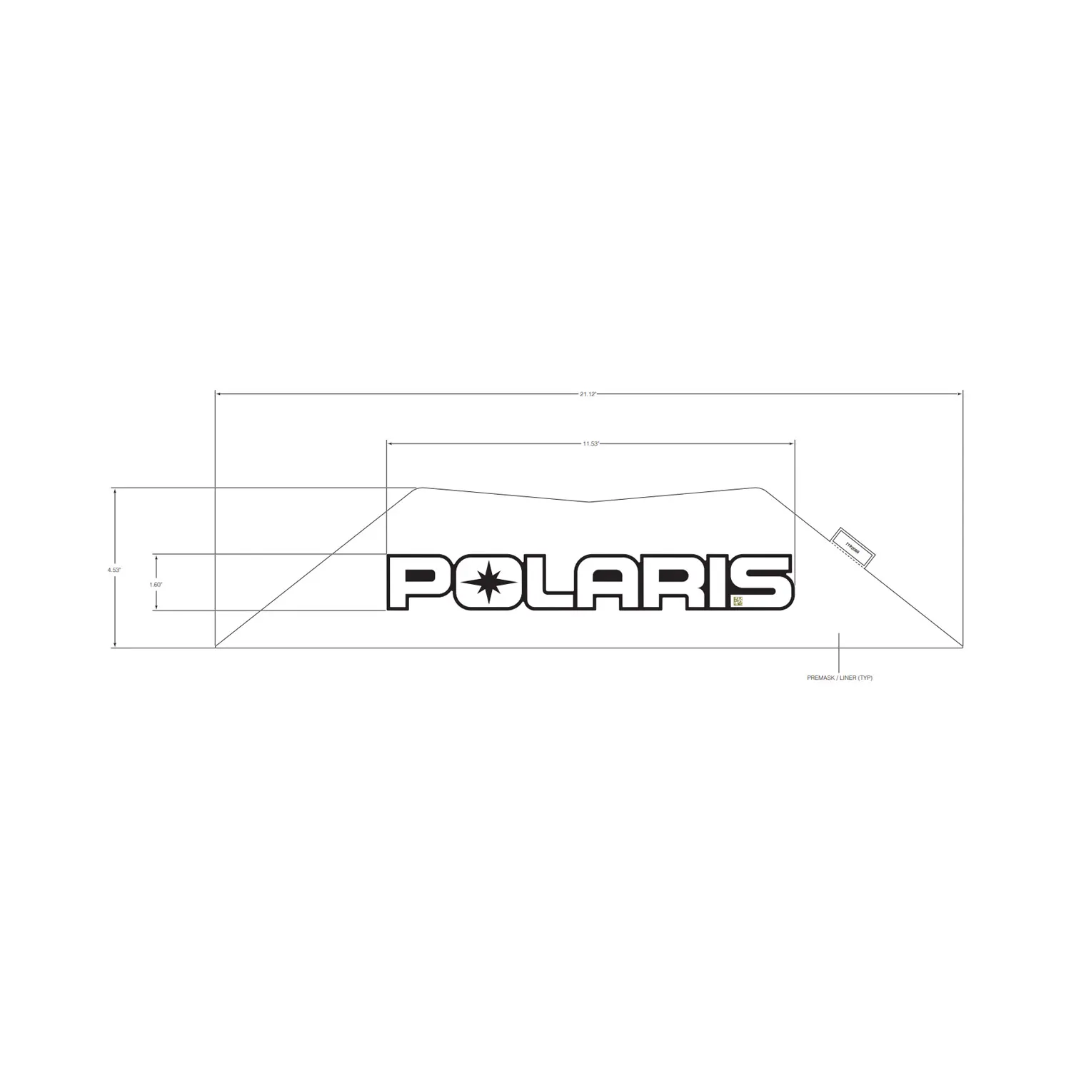 Adesivo Sportellone Posteriore Polaris Originale OEM 7175576, Colore Bianco, Qta 1