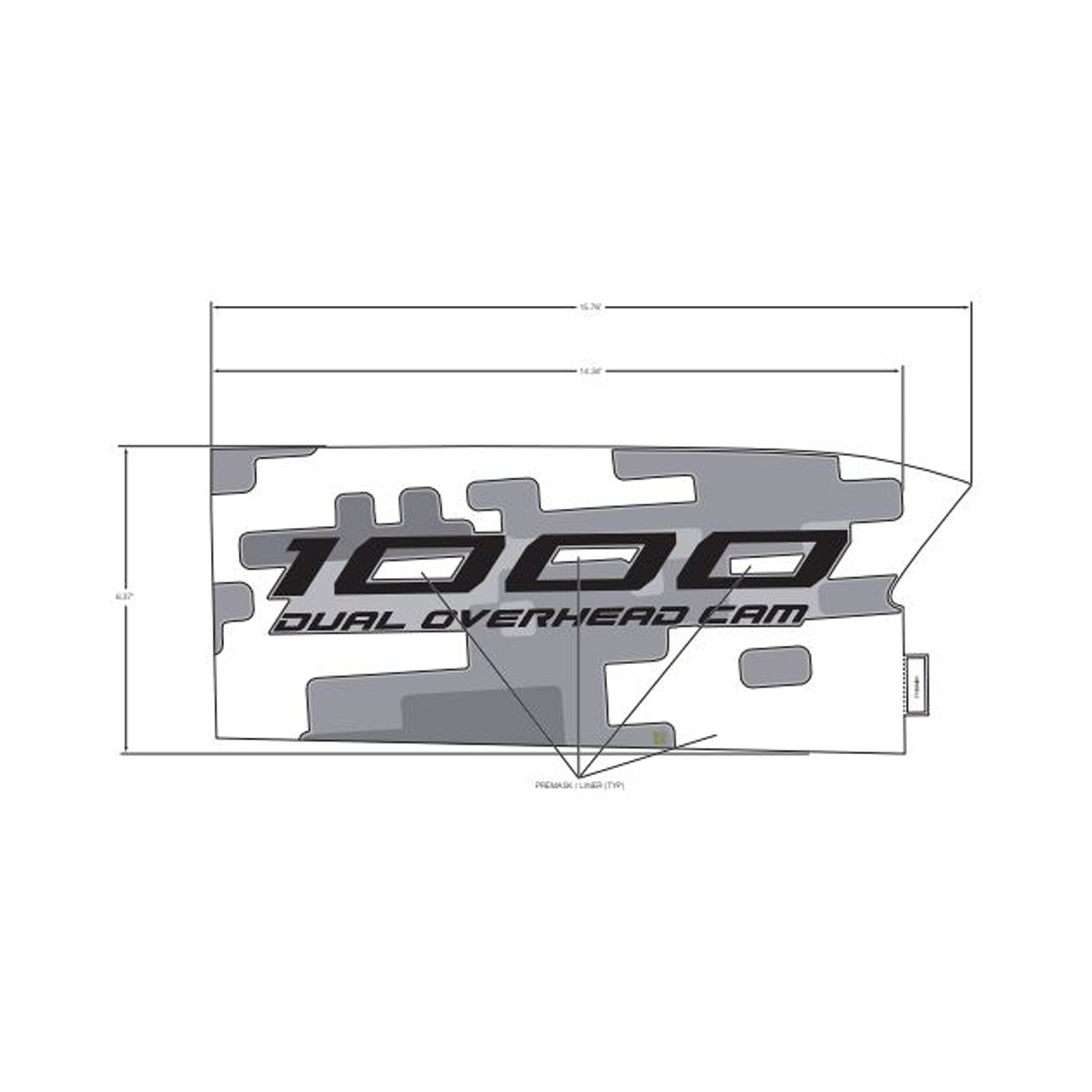DECAL-FR.FNDR,SIDE,TOP,1000,RH, Part 7193461 | Polaris RANGER