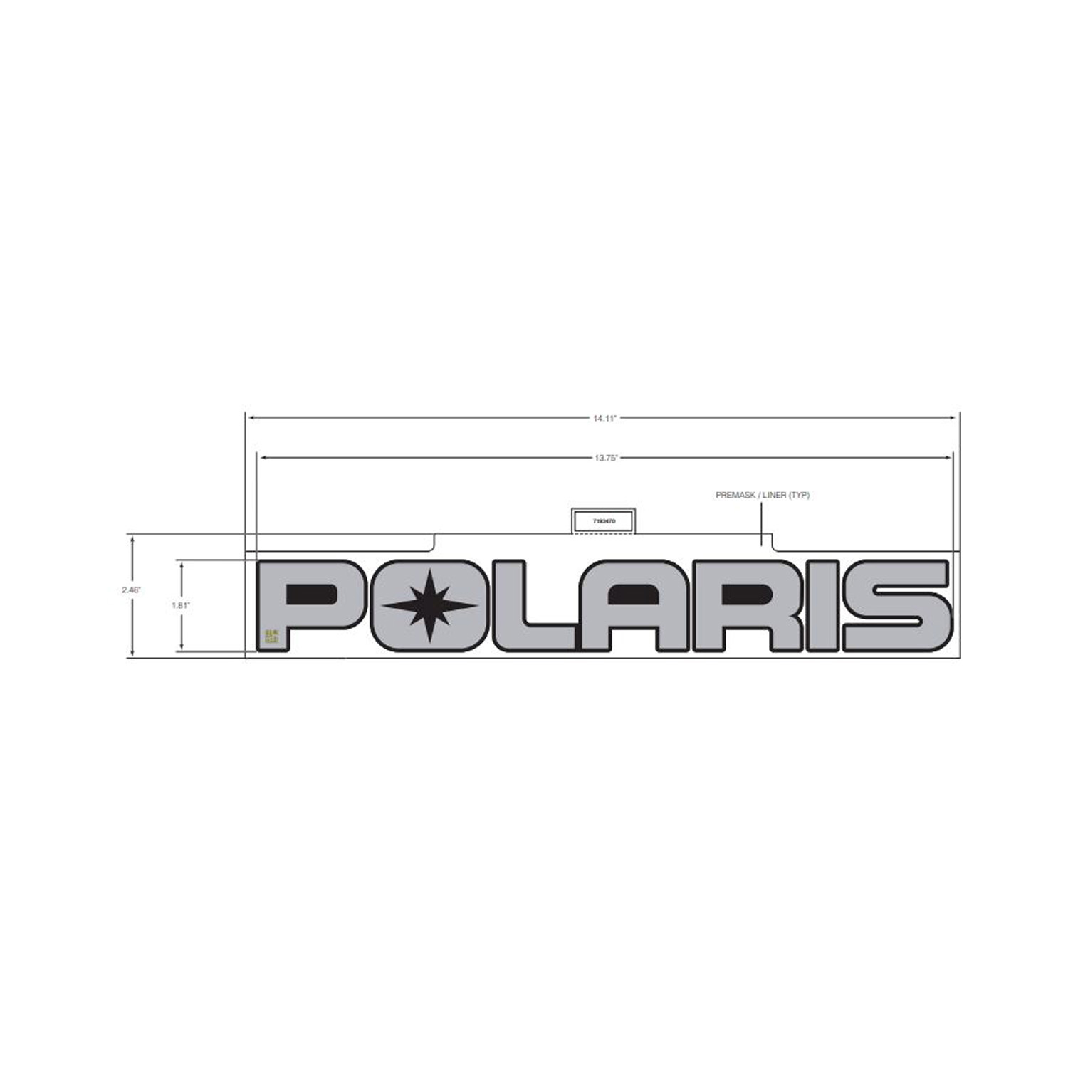 Polaris Tailgate Decal, GHGRY, Part 7193470 | Polaris RANGER