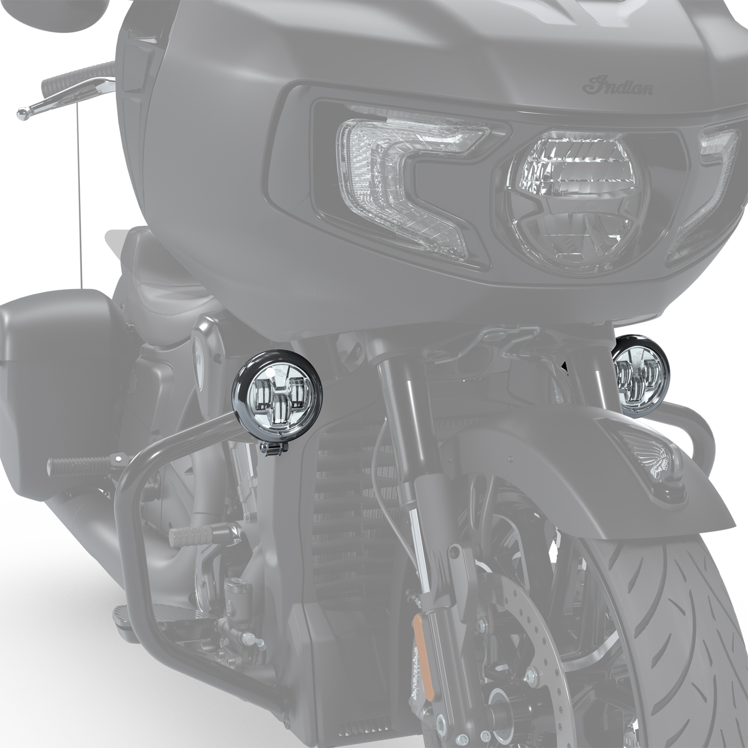 Pathfinder S LED Driving Lights Mount, Chrome | Indian Motorcycle
