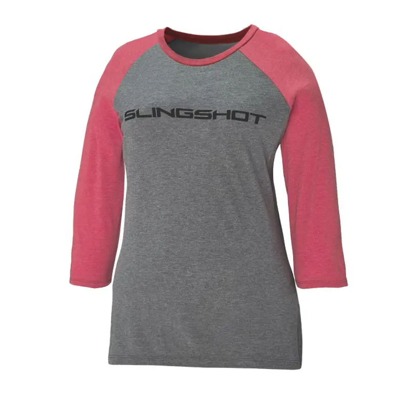 Camiseta de tirantes para béisbol 3/4 para mujer, gris y rojo