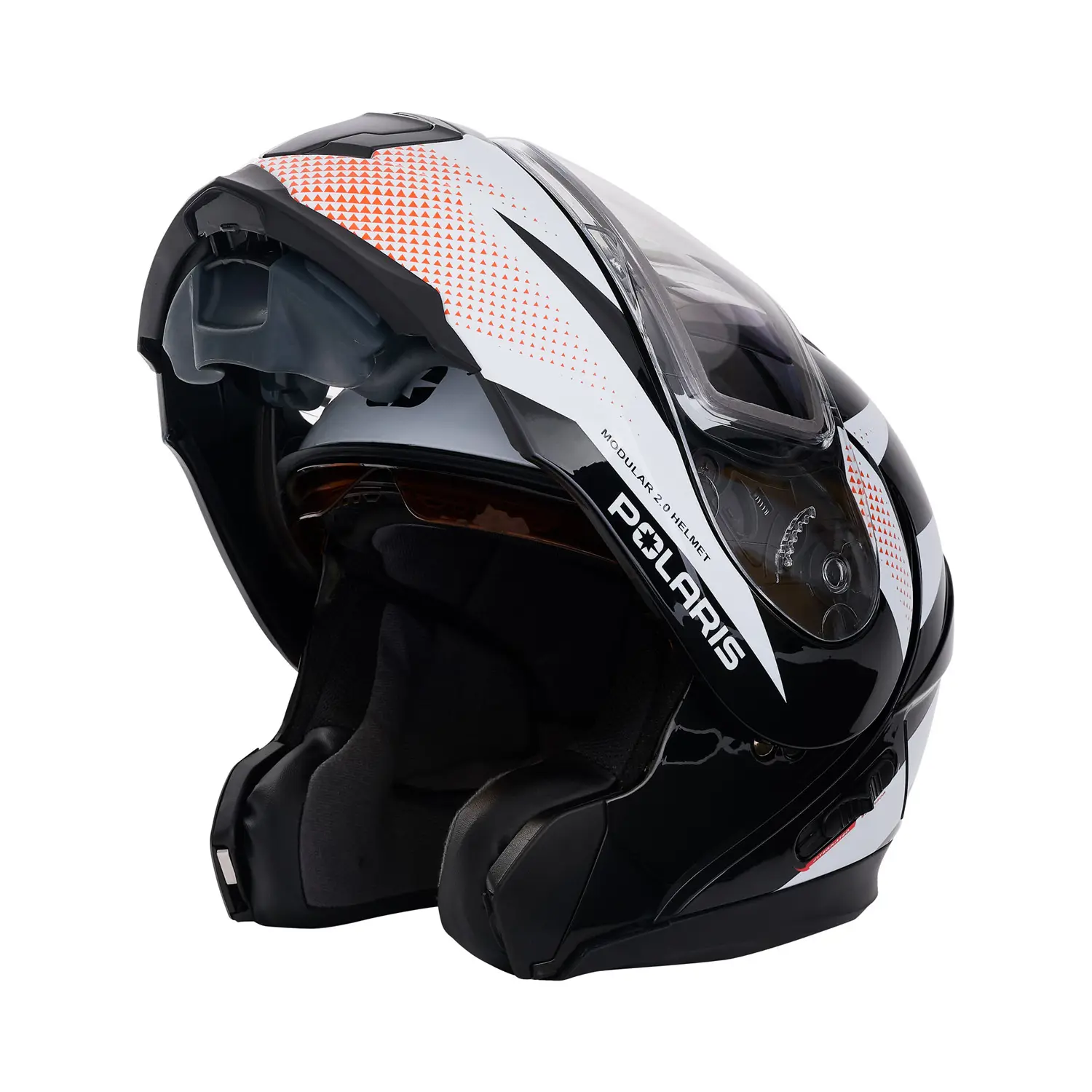 Modular Helmet, Black/White/Orange Polaris Snowmobiles