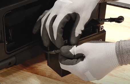 closeup of a man working on a p3200ie generator