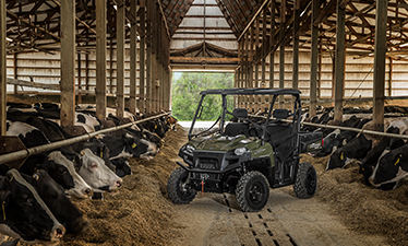 ranger 570 full size parked inside a barn