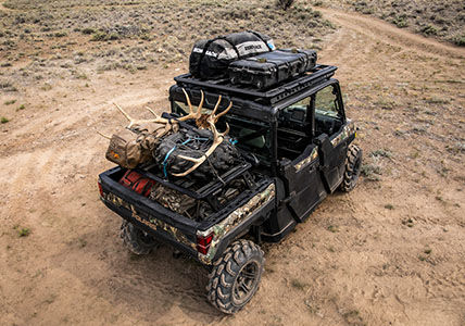 ranger crew 1000 with rhino rack roof rack mount installed