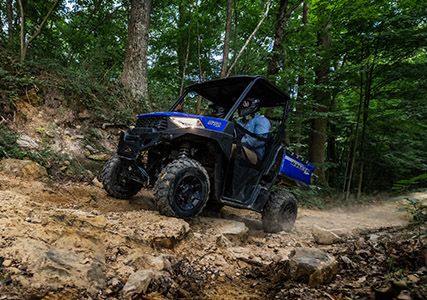 Ranger SP 570 riding over rocky terrain with ease