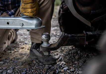 Attaching a trailer to the standard 2 inch hitch receiver on a Ranger SP 570