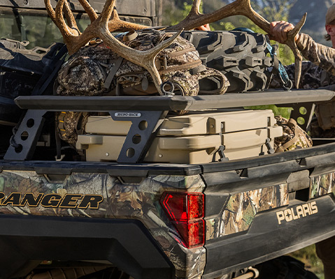Close-up of a Polaris Northstar cooler on a Ranger vehicle