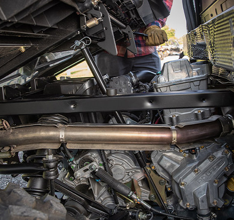 Underside of the cargo box on a 2025 Polaris RANGER 570 Full-Size UTV.