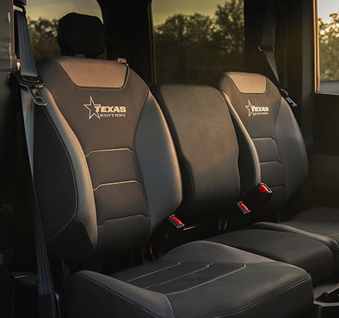 Premium interior seating in the 2026 Polaris RANGER CREW XD 1500 NorthStar Texas Edition extreme duty UTV.