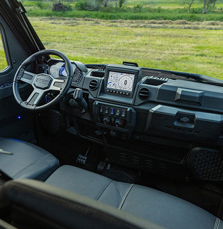 Interior view of a 2026 Polaris RANGER XP 1000 NorthStar Trail Boss Edition UTV.