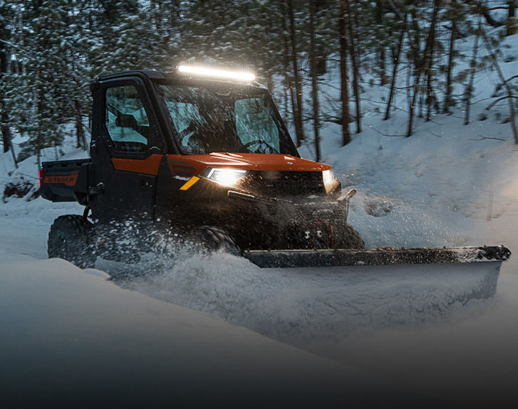 Explore the Winter accessory package for 2026 Polaris RANGER XP 1000 NorthStar Trail Boss Edition UTVs.