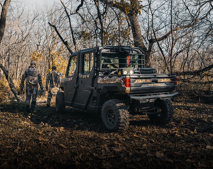 Explore the Hunt accessory package for 2026 Polaris RANGER CREW XP 1000 Texas Edition UTVs.