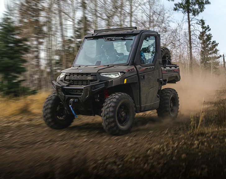 Explore the Trail Riding accessory package for 2026 Polaris RANGER CREW XP 1000 Texas Edition UTVs.