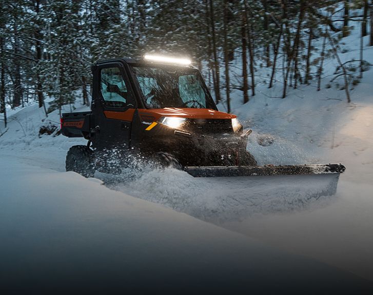 Explore the Winter accessory package for 2026 Polaris RANGER CREW XP 1000 Texas Edition UTVs.
