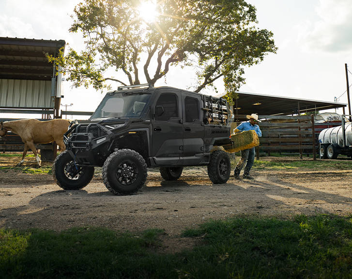 Descubre los accesorios del paquete Ranch para el UTV de uso extremo Polaris RANGER CREW XD 1500 NorthStar Texas Edition 2027.