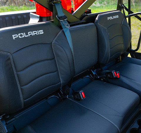 Bolstered seats of a 2027 Polaris RANGER XP 1000 Mud Edition UTV.