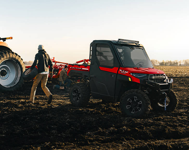 Explore accessories from the Farm & Ranch Package for the 2027 Polaris RANGER XP Kinetic electric UTV.