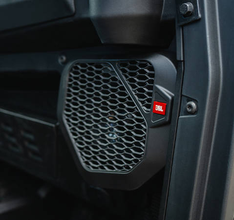 JBL speakers in the cab of a 2027 Polaris RANGER XP 1000 NorthStar Trail Boss Edition UTV.