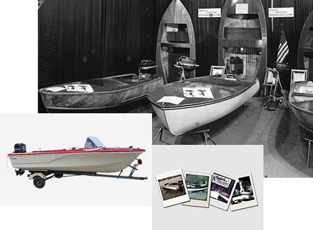 Collage of boat pics from the '50s