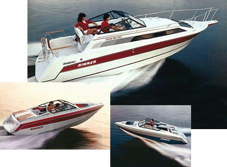 Collage of boat pics from the '80s