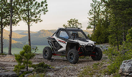 RZR Pro XP in a green field