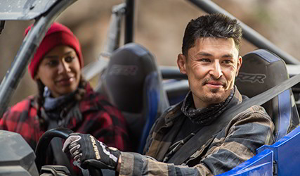 RZR riders inside the vehicle