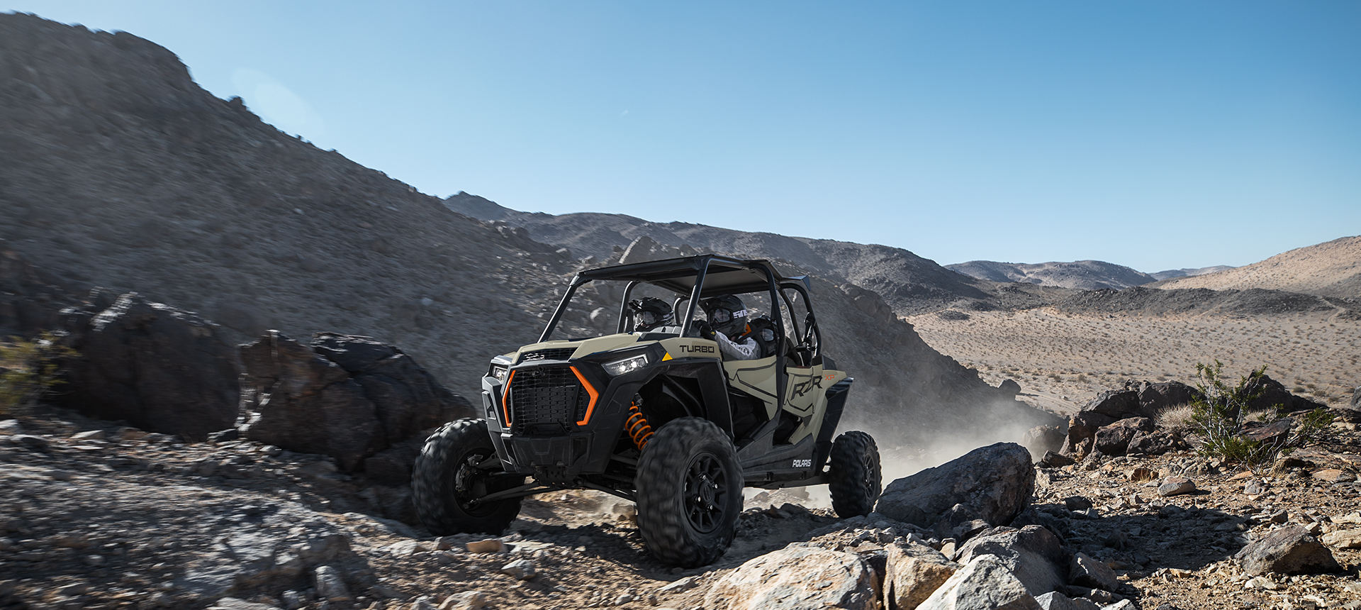 RZR XP 4 Turbo on a rocky hill