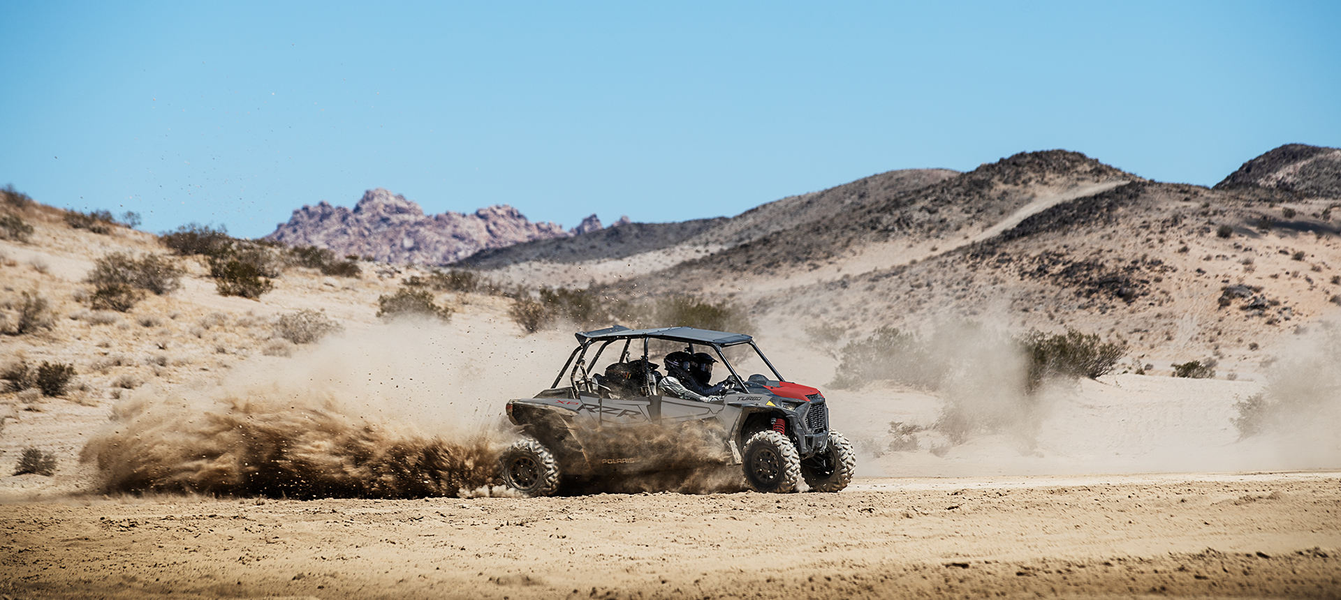 RZR XP 4 Turbo through the desert