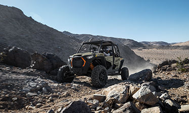 RZR XP 4 Turbo on a rocky hill