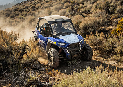 Polaris RZR Trail S with full vent glass windshield