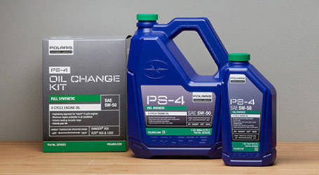 Polaris Engineered Oil Change Kits sitting on a table