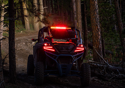 Polaris RZR Pro XP with a RIGID chase light installed