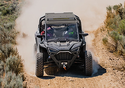 Polaris RZR Pro XP with a aluminum roof installed