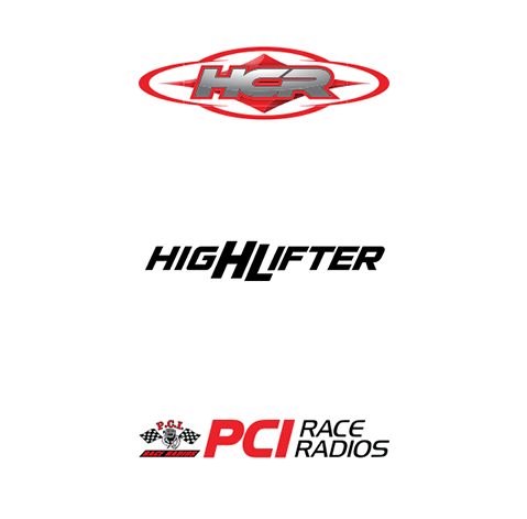 logos of HCR, Nivel Highlifter, and PCI Race Radios