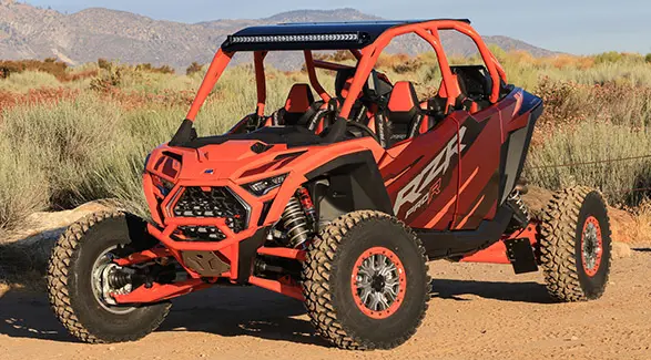 Front view of a 2025 Polaris RZR Pro R Factory Armored Edition side-by-side.