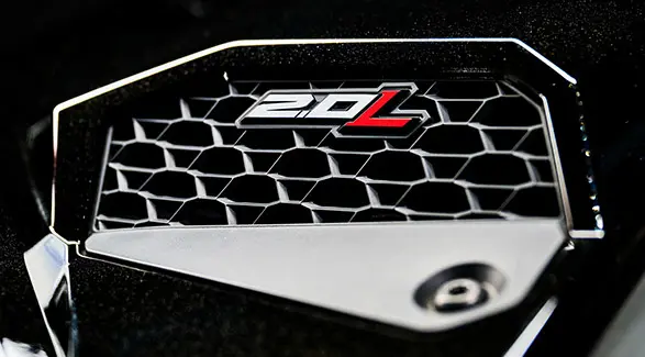 Close-up of the hood vents on a 2025 Polaris RZR Pro R side-by-side.