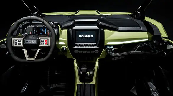 Interior view of a 2025 Polaris RZR Pro XP side-by-side.