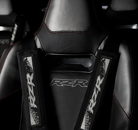 Seat harness on a 2026 Polaris RZR Pro R side-by-side.