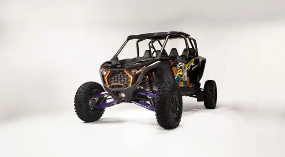 Front end view of the 2026 Polaris RZR Pro S 4 Ultimate Calavera LE SxS.