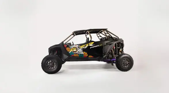 Driver-side view of the 2026 Polaris RZR Pro S 4 Ultimate Calavera LE SxS.