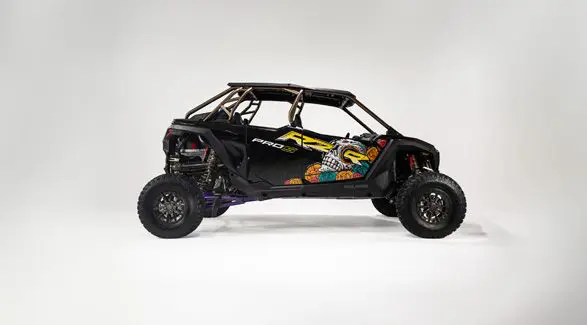Passenger-side view of the 2026 Polaris RZR Pro S 4 Ultimate Calavera LE SxS.
