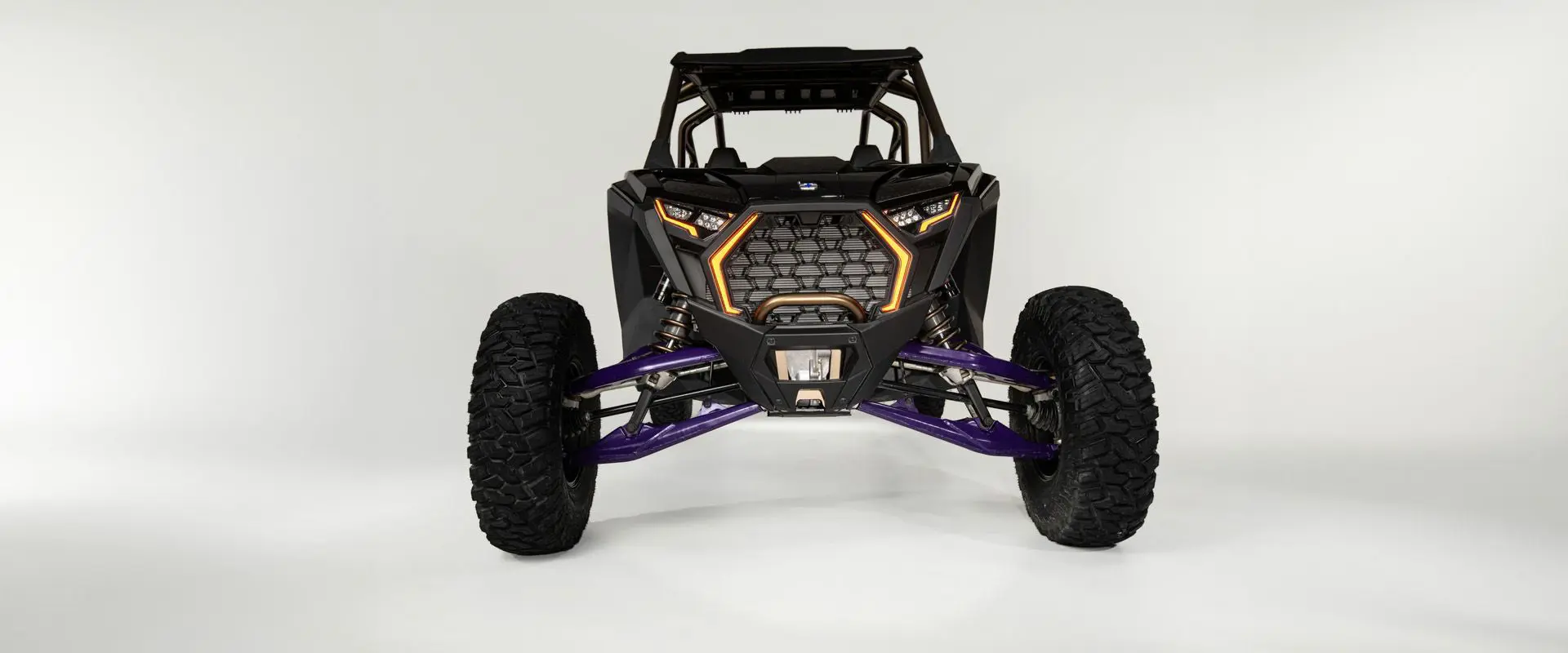 Close up of the front end of the 2026 Polaris RZR Pro S 4 Ultimate Calavera LE SxS.