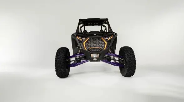 Close up of the front end of the 2026 Polaris RZR Pro S 4 Ultimate Calavera LE SxS.