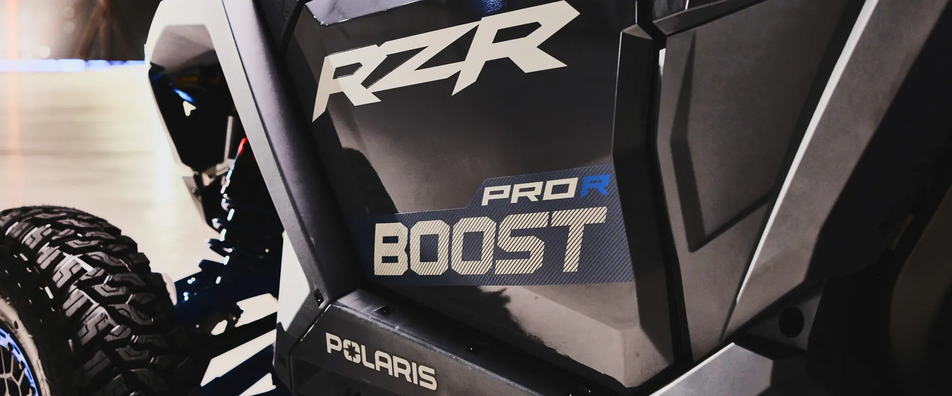 Half door on a 2027 Polaris RZR Pro R Boost side-by-side.