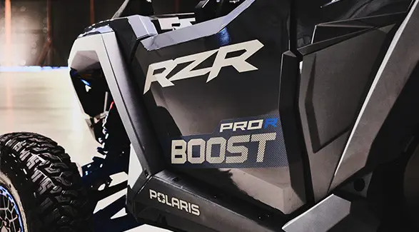 Half door on a 2027 Polaris RZR Pro R Boost side-by-side.