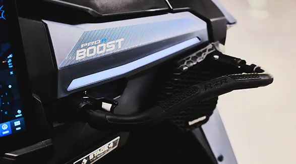 Passenger handle in a 2027 Polaris RZR Pro R Boost side-by-side.