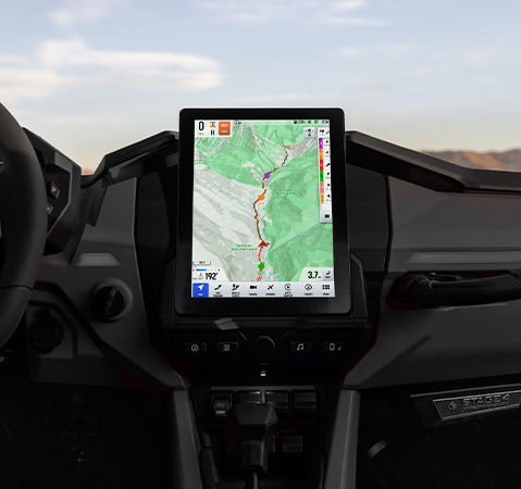 Industry leading 10.4-inch touchscreen display in a 2027 Polaris RZR Pro R side-by-side.