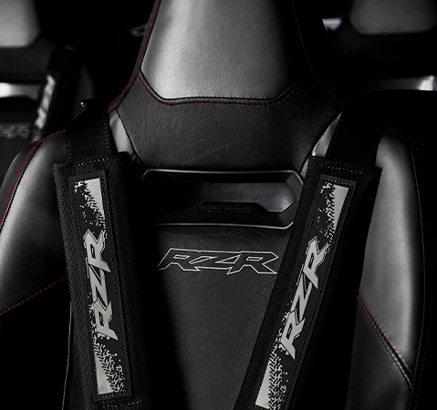 Upgraded seats in a 2027 Polaris RZR Pro R side-by-side.