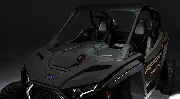 Aerial view of the hood on a 2027 Polaris RZR Pro R side-by-side.